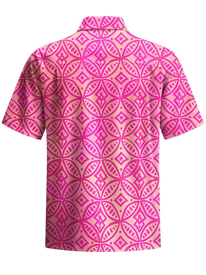 Alohadaddy® Hawaiian Geometric Art Print Moisture Wicking Men&