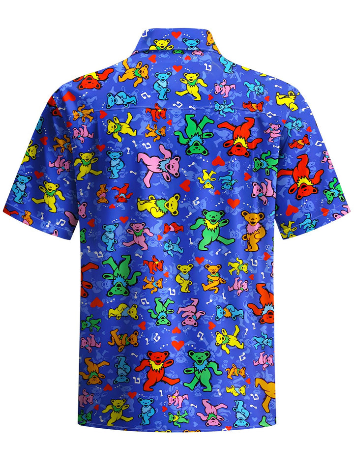 Alohadaddy® Hawaiian Bear Art Print Chest Pocket Men&