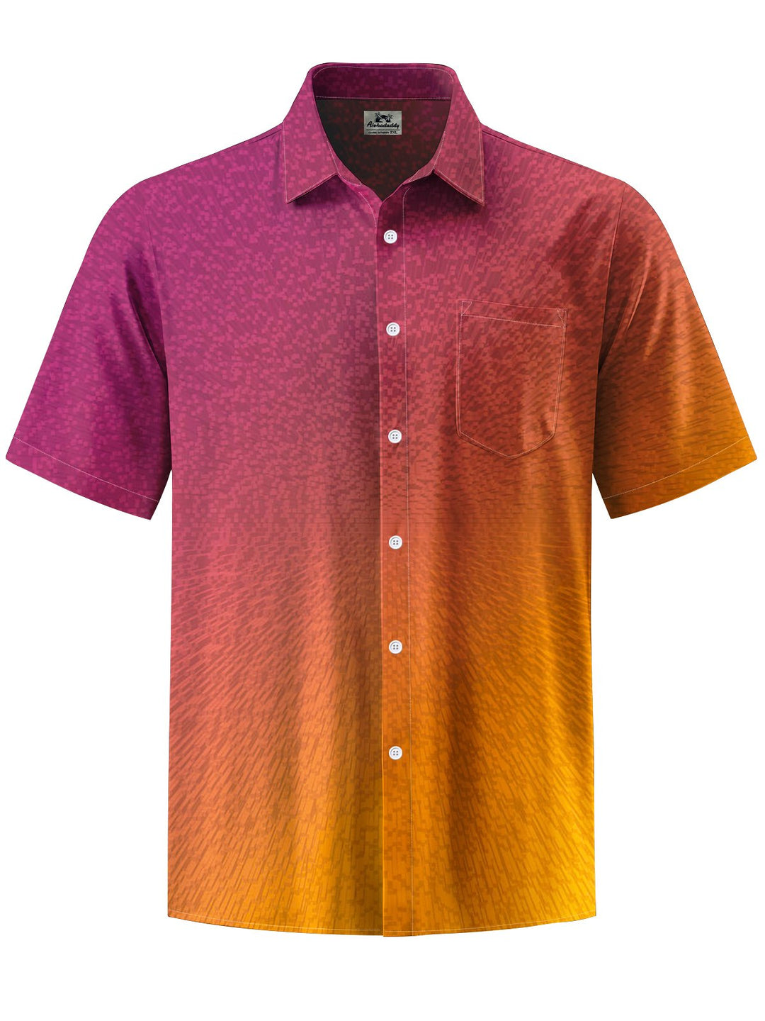Alohadaddy® Casual Ombre Art Print Chest Pocket Men&