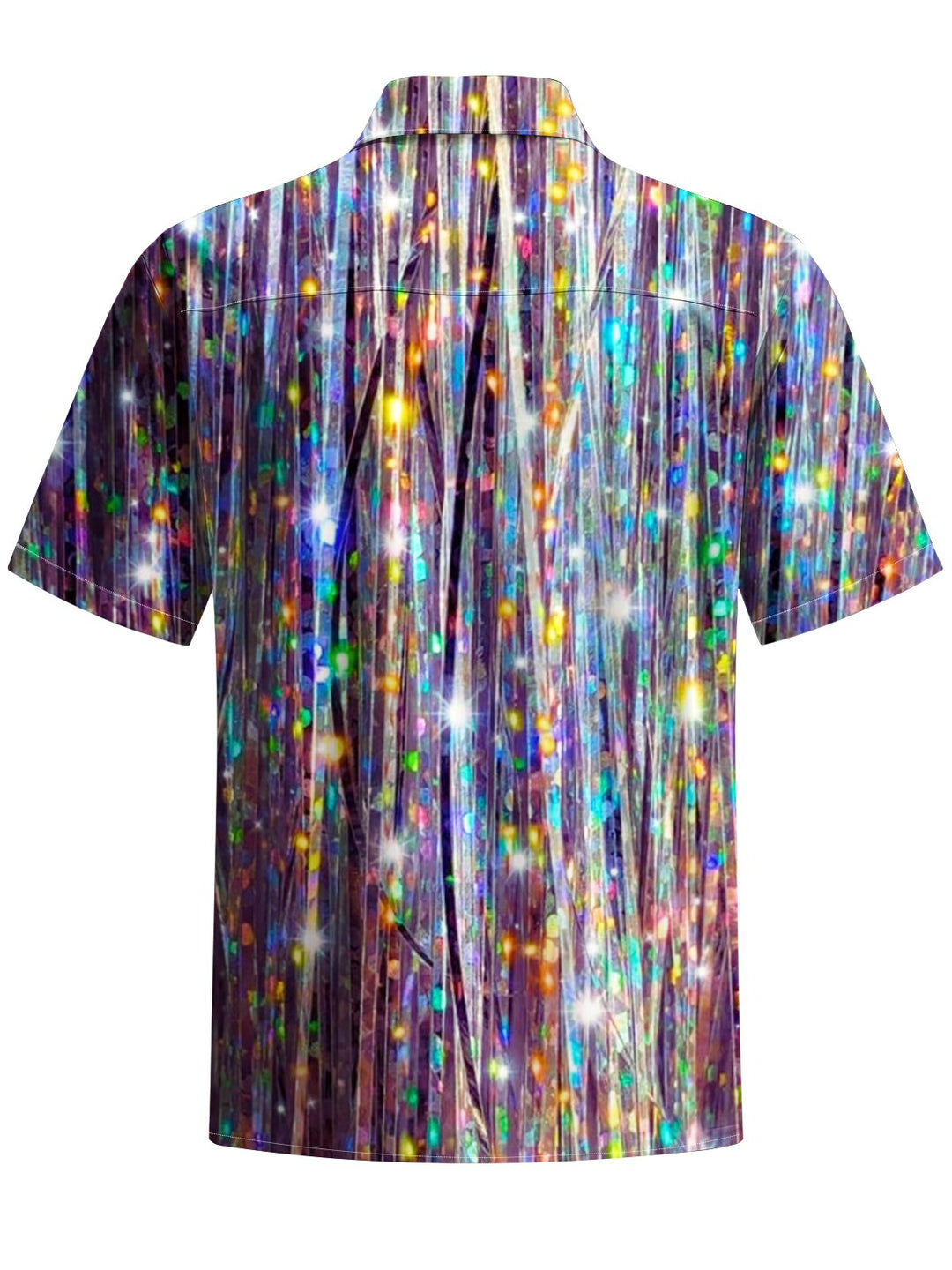 Alohadaddy® Casual Nightclub Stripes Neon Geometric Art Print Chest Pocket Men&