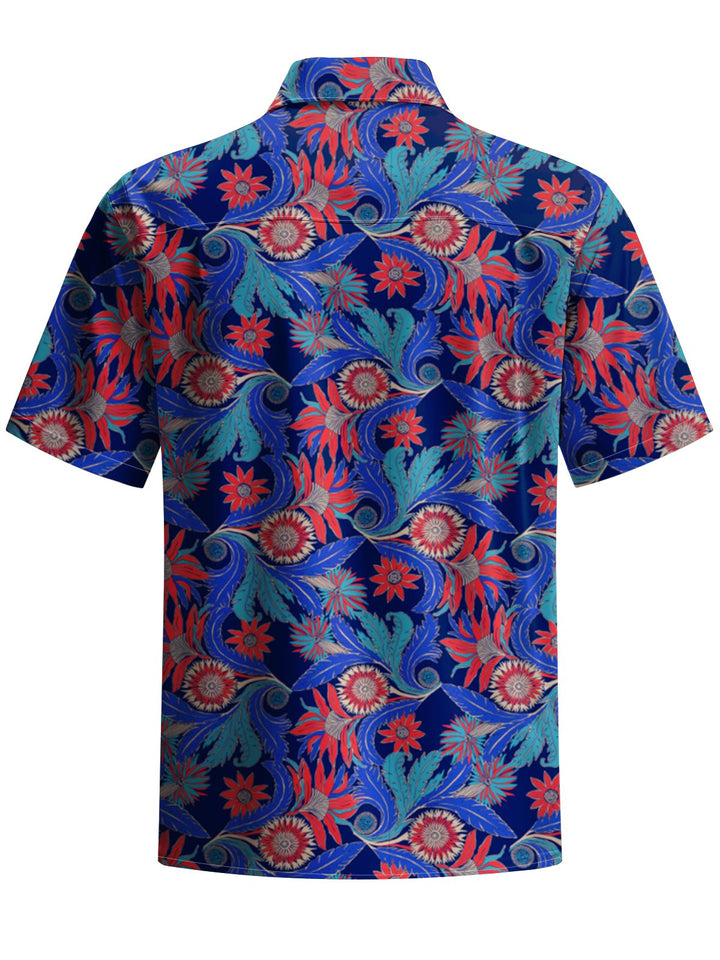 Alohadaddy® Casual Floral Print Art Pocket Stretch Men&