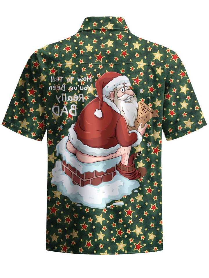 Alohadaddy® Holiday Christmas Santa Claus Print Pocket Stretch Men&