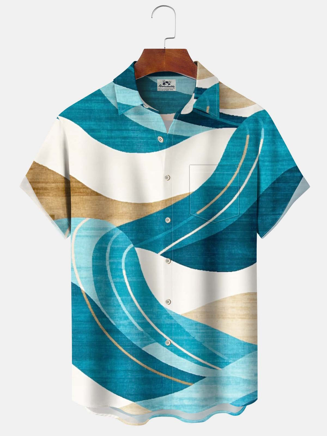 Alohadaddy® Retro Abstract Geometric Print Pocket Stretch Men&