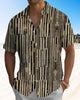 Alohadaddy® Vintage Stripe Print Pocket Elastic Button Men's Long Sleeve Shirt Big & Tall