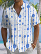 Alohadaddy® Casual Stripe Printed Chest Pocket Men's Short Sleeve Shirt Big & Tall