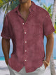 Alohadaddy® Retro Polka Dot Print Art Chest Pocket Men's Short Sleeve Shirt Big & Tall