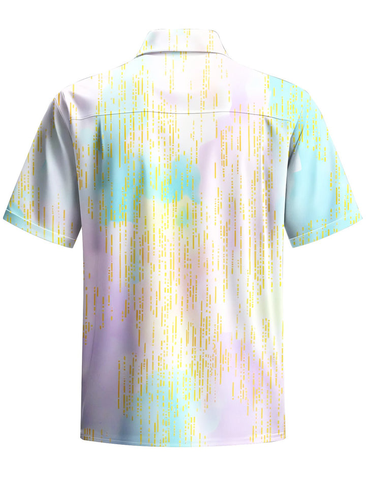 Alohadaddy® Hawaiian Stripe Smudge Art Print Chest Pocket Men&
