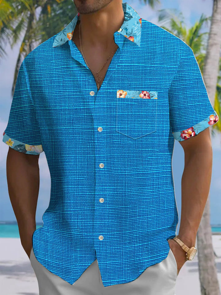 Alohadaddy® Casual Texture Contrast Floral Print Art Men&