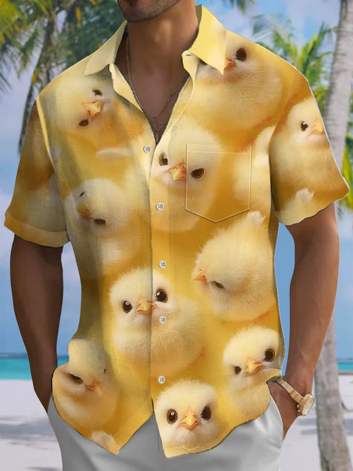 Alohadaddy® Casual Yellow Chicken Print Art Moisture Wicking Men&