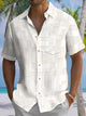 Alohadaddy® Casual Geometric Art Print Chest Pocket Men's Short Sleeve Shirt Big & Tall