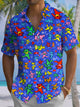 Alohadaddy® Hawaiian Bear Art Print Chest Pocket Men's Short Sleeve Shirt Big & Tall