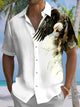 Alohadaddy® Casual Eagle Print Pocket Men's Stretch Short Sleeve Shirt Big & Tall
