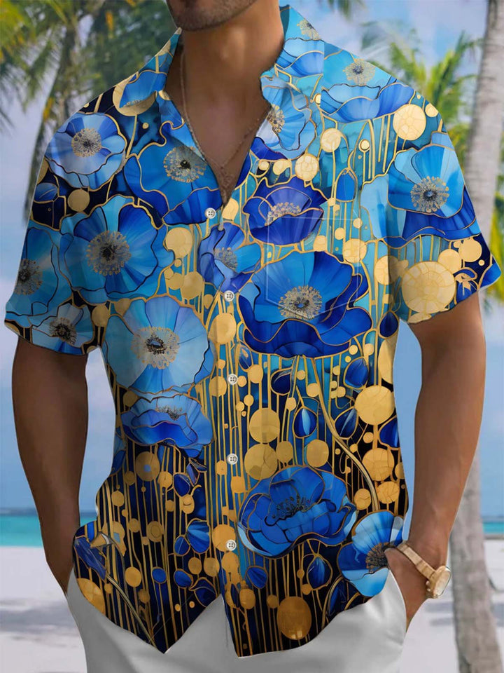 Alohadaddy® Casual Floral Print Pocket Stretch Men&