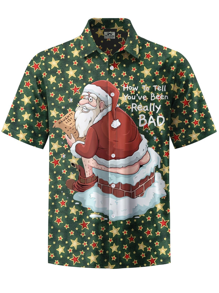 Alohadaddy® Holiday Christmas Santa Claus Print Pocket Stretch Men&