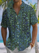 Alohadaddy® Vintage Abstract Texture Art Print Chest Pocket Men Short Sleeve Shirt Big & Tall