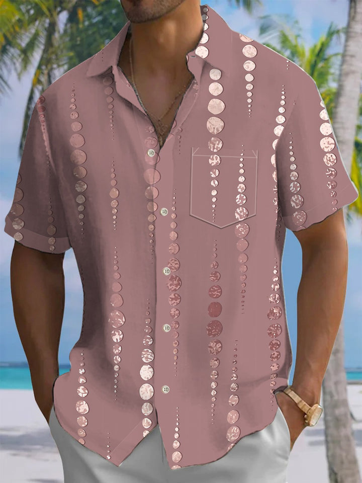 Alohadaddy® Casual Stripe Print Art Mens Moisture Wicking Short Sleeve Shirt Big &amp; Tall