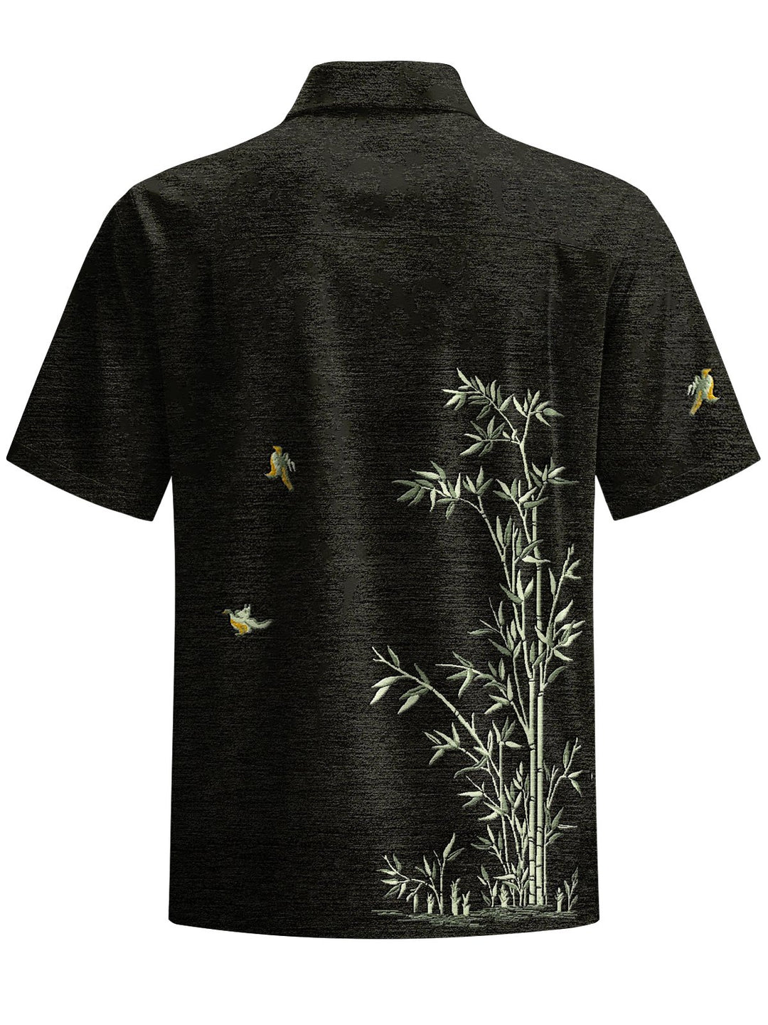 Alohadaddy® Vintage Bamboo Art Print Chest Pocket Mens Short Sleeve Shirt Big &amp; Tall
