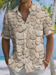 Alohadaddy® Casual Geometric Pebble Art Print Chest Pocket Men's Short Sleeve Shirt Big & Tall