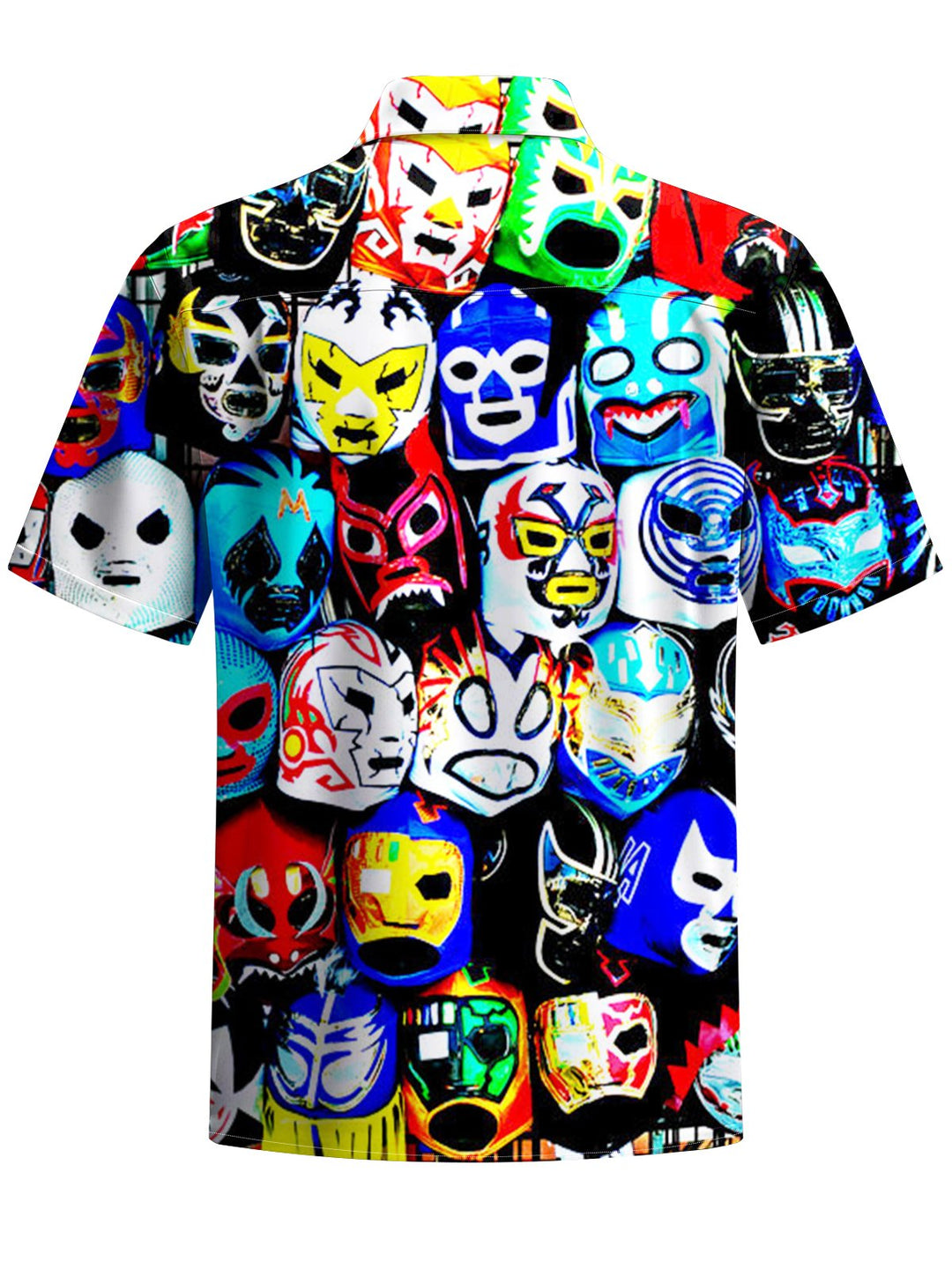 Alohadaddy® Vintage Wrestling Mask with Art Print and Chest Pocket for Men&
