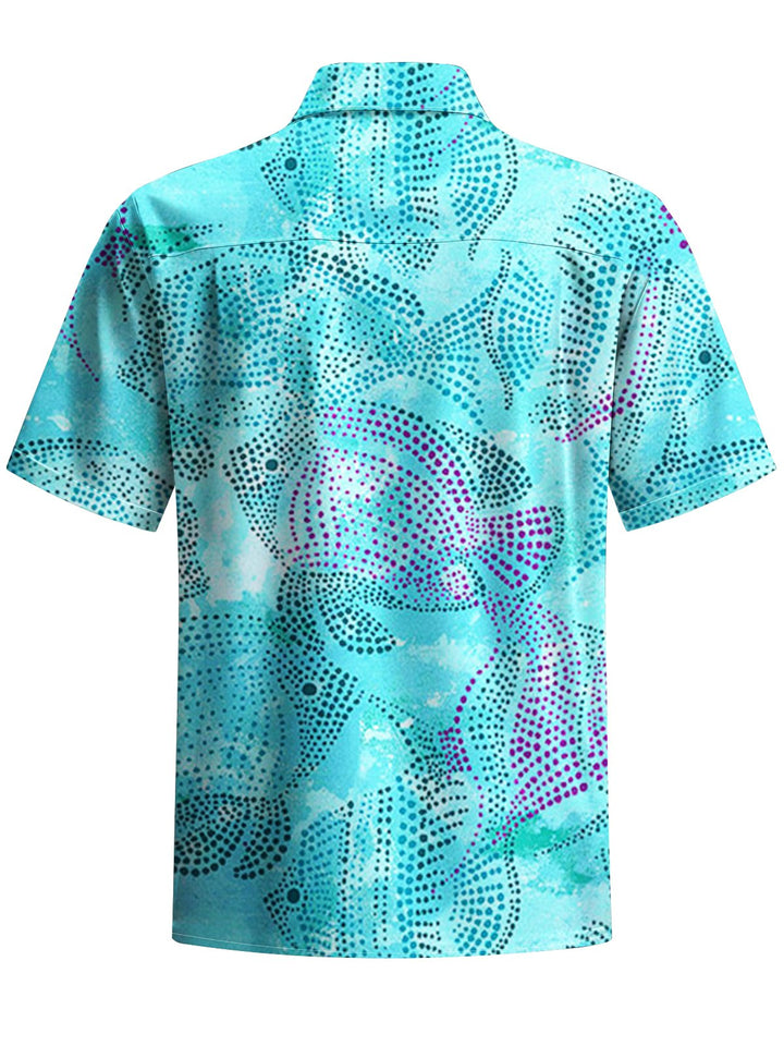 Alohadaddy® Hawaiian Fish Art Print Chest Pocket Men&