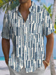 Alohadaddy® Casual Vintage Stripe Art Print Chest Pocket Stretch Men's Short Sleeve Shirt Big & Tall