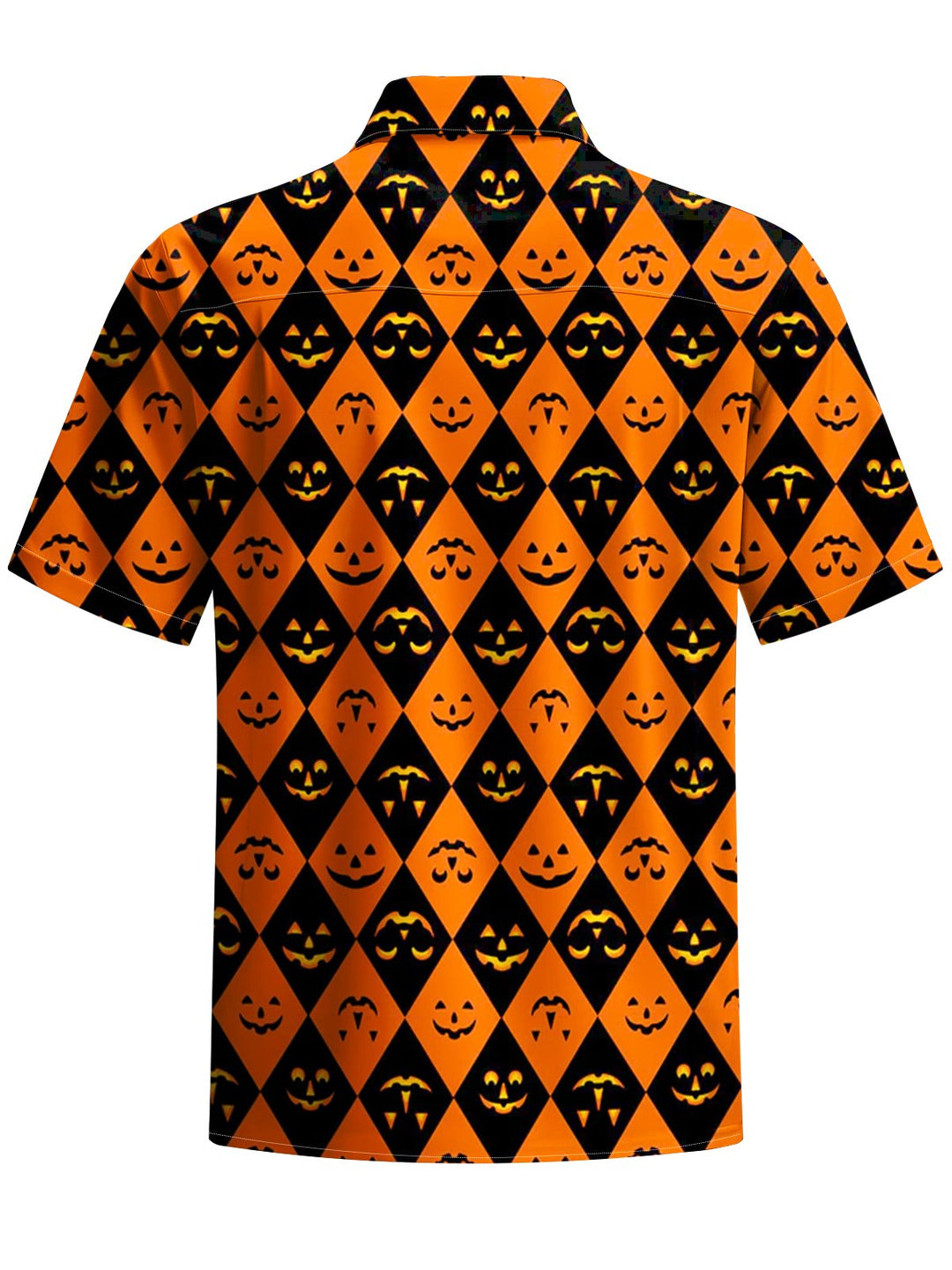 Alohadaddy® Halloween Geometric Pumpkin Art Print Chest Pocket Men&