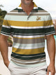 Alohadaddy® Business Casual Stripe Knight Print Art Stretch Men's Short Sleeve Polo Big & Tall