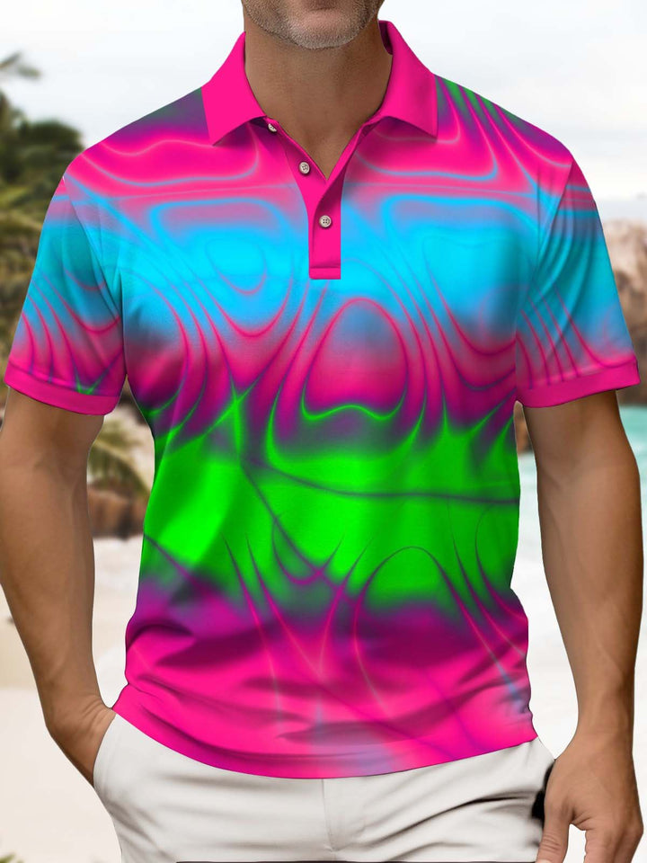 Alohadaddy® Casual Abstract Colorblock Print Art Stretch Men&