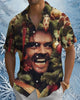Alohadaddy® Christmas Tree Shining Printed Pocket Button Men's Short Sleeve Shirt Big & Tall