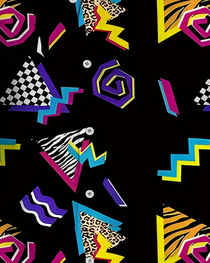 Alohadaddy® Casual Geometric Graffiti Print Art Pockets with Elastic Buttons Men&