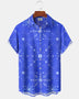 Alohadaddy® Casual Geometric Print Art Button Cardigan with Pockets Men's Short Sleeve Shirt Big & Tall