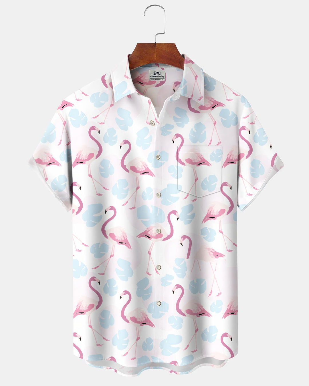 Alohadaddy® Casual Flamingo Print Art Button-Down Cardigan Men&