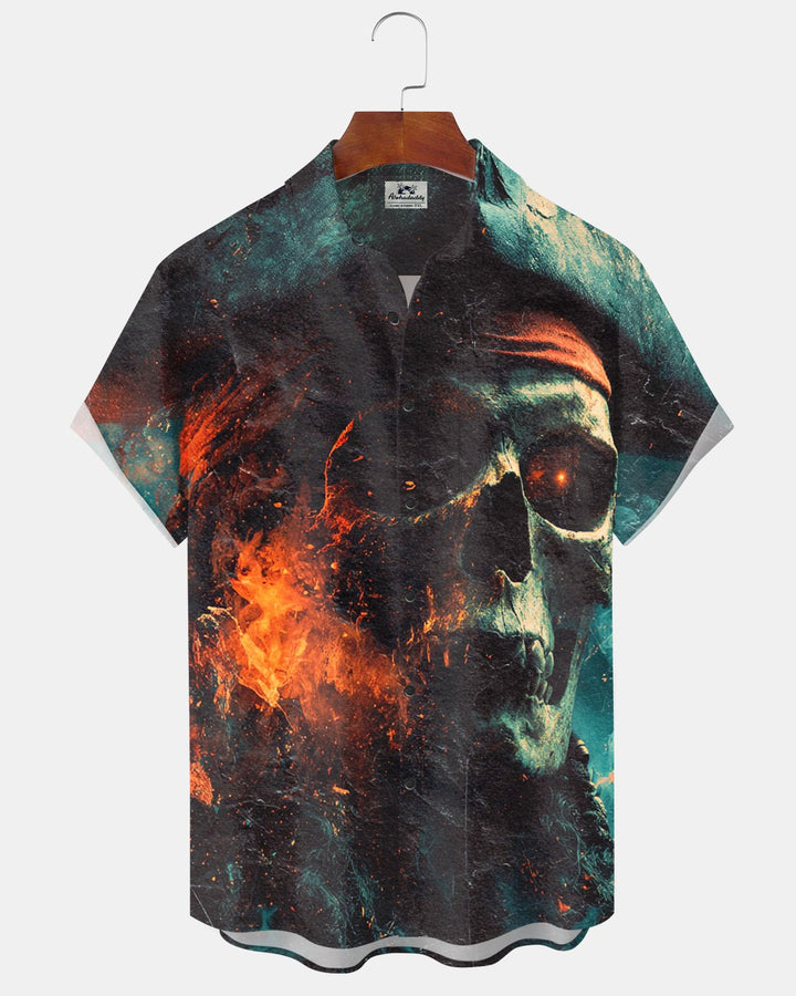 Alohadaddy® Halloween Skull Pirate Print Men&