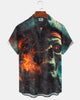 Alohadaddy® Halloween Skull Pirate Print Men's Short-Sleeve Shirt