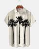 Alohadaddy® Casual Coconut Tree Print Men's Short-Sleeve Shirt