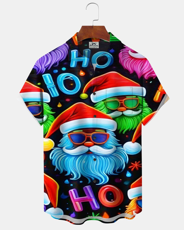 Alohadaddy® Holiday Christmas Fun Cartoon Colorful Santa Claus Print Men&