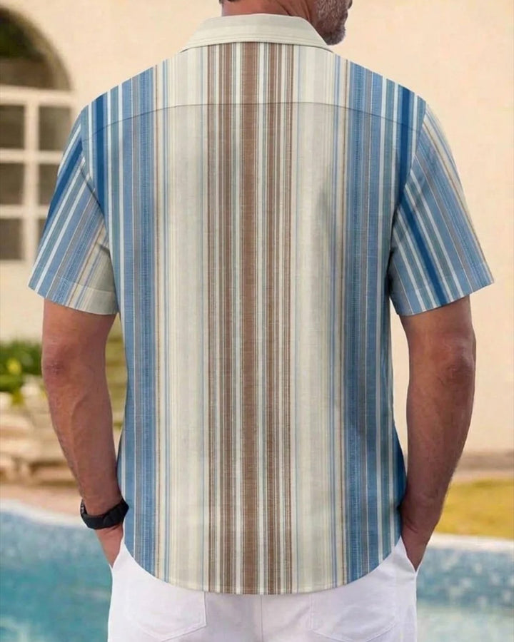 Alohadaddy® Casual Basic Striped Gradient Print Men&