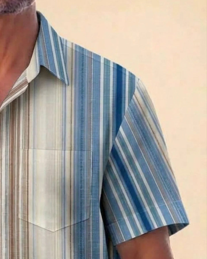 Alohadaddy® Casual Basic Striped Gradient Print Men&