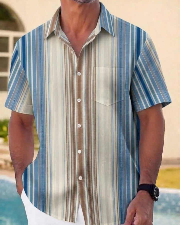 Alohadaddy® Casual Basic Striped Gradient Print Men&