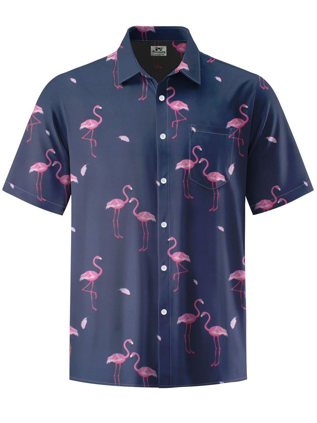 Alohadaddy® Casual Flamingo Print Chest Pocket Men&