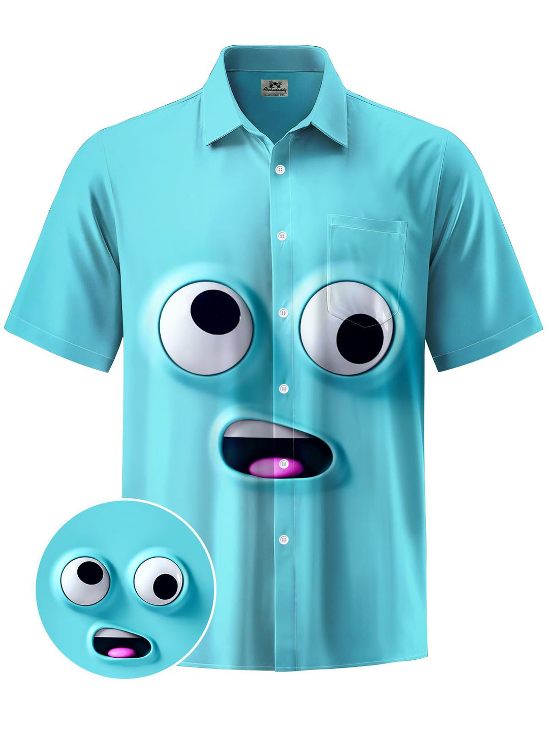 Alohadaddy® Casual Cartoon Print Chest Pocket Men&