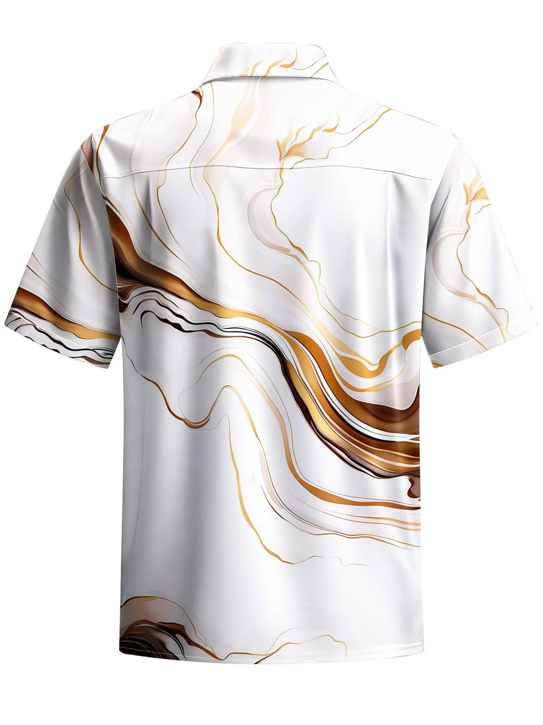 Alohadaddy® Casual Marble Art Print Chest Pocket Mens Short Sleeve Shirt Big &amp; Tall