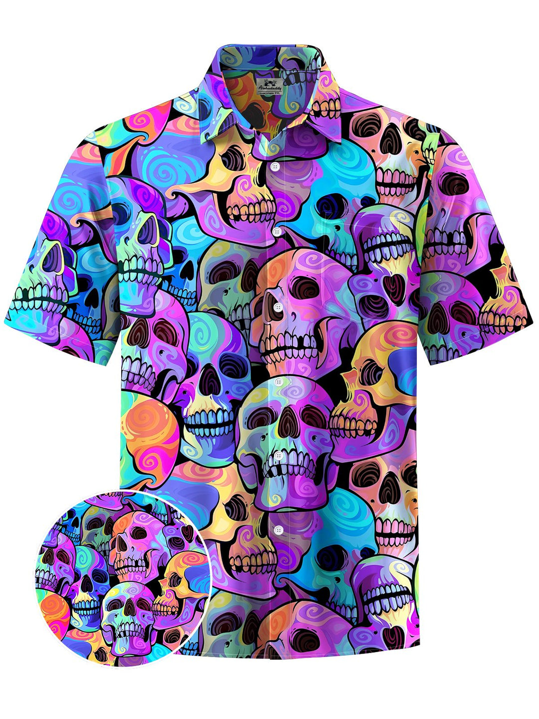 Alohadaddy® Hawaiian Skull Art Print Moisture Wicking Men&