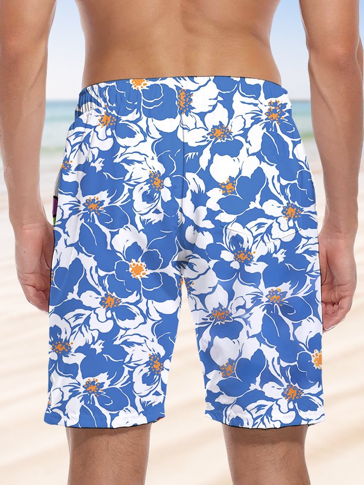 Alohadaddy® Hawaiian Flowers Art Print Drawstring Men&
