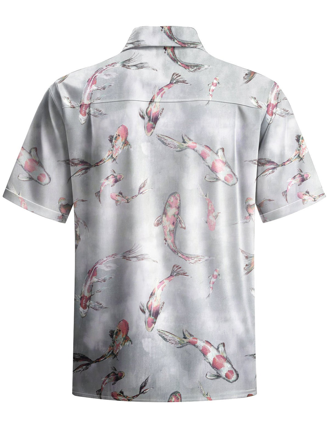 Alohadaddy® Casual Goldfish Printed Art Chest Pocket Men Short Sleeve Shirt Big &amp; Tall