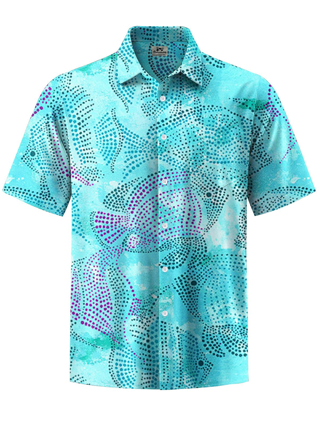 Alohadaddy® Hawaiian Fish Art Print Chest Pocket Men&