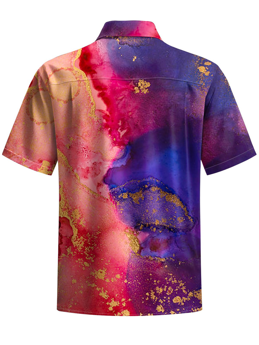 Alohadaddy® Casual Abstract Contrast Art Print Chest Pocket Men&