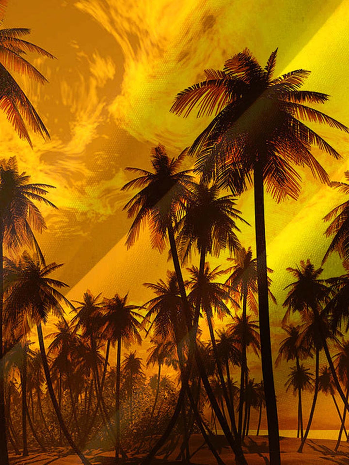 Alohadaddy® Hawaiian Palm Tree Art Print Chest Pocket Men&