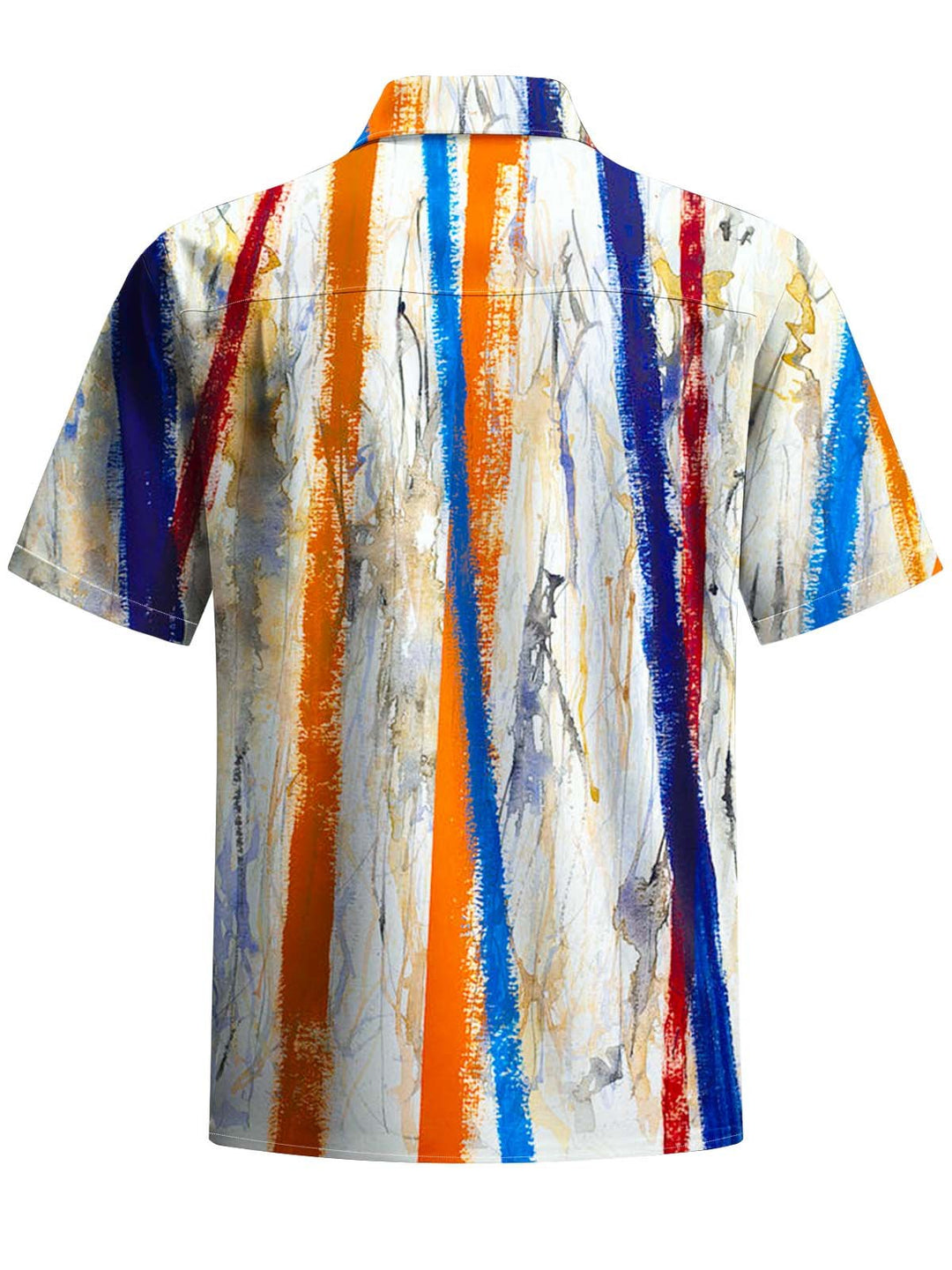 Alohadaddy® Vintage Striped Art Print Chest Pocket Stretch Men&