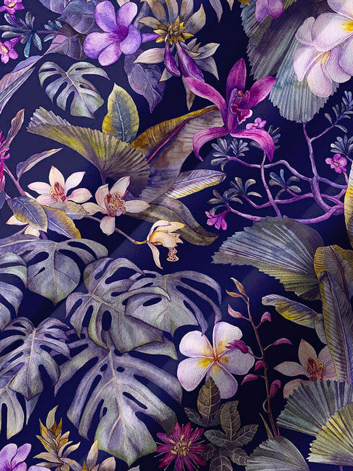 Alohadaddy® Casual Floral Art Print Chest Pocket Stretch Men&